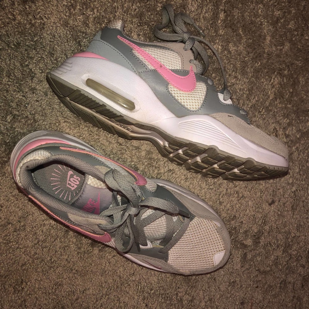 nike air pink/gray/white kids sneakers size 3.5Y